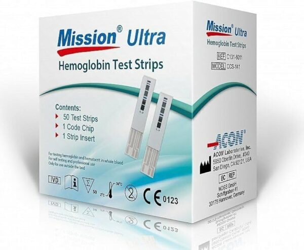 گلوکومتر MISSION ULTRA HB همراه با 50 نوار تست - تصویر 2